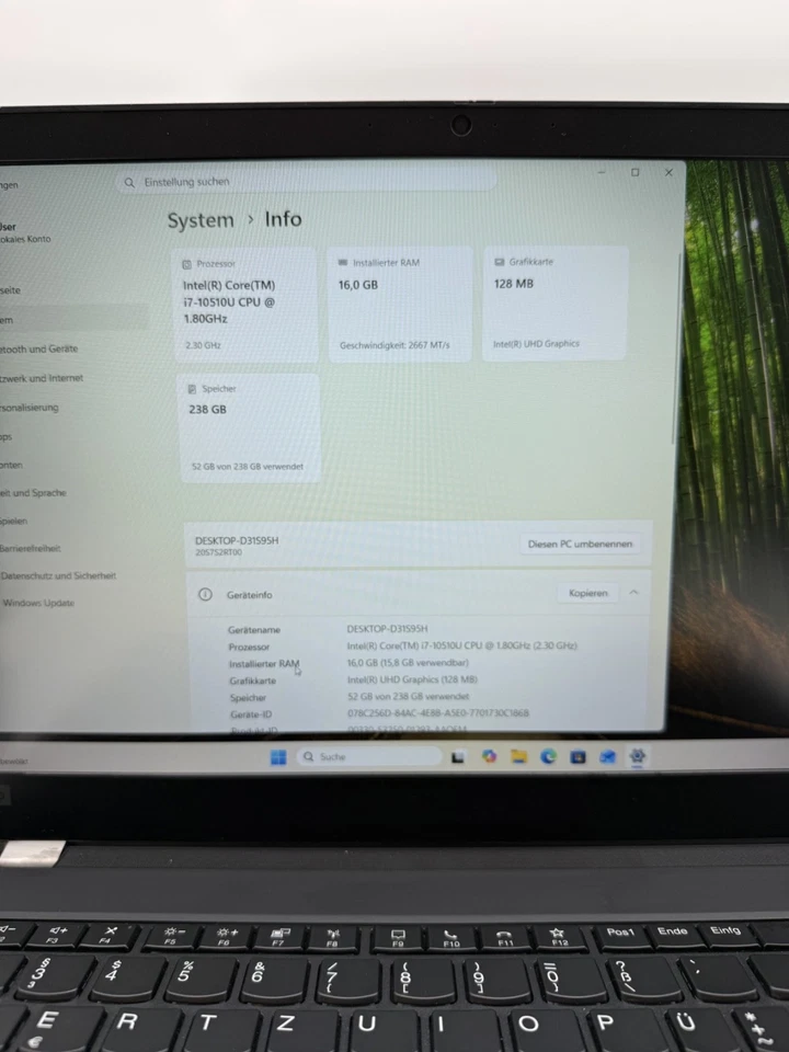 Lenovo ThinkPad T15 G1 · i7-10510U · 16GB · 256GB, Foto 2 von 5