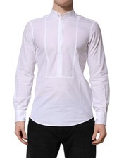 Dolce & Gabbana White Cotton Slim Long Sleeves Formal Men's Shirt