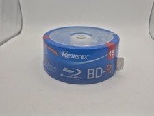 Memorex Recordable Blu-ray Disc BD-R 15 Pack 4X 25GB Single Layer, New Sealed