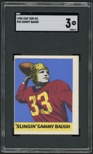 1948 Leaf #34 Sammy Baugh Washington Redskins RC ROOKIE HOF  ~ SGC 3