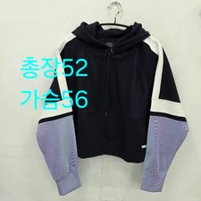 Women s Navy Blue Hoodie with Stripe Sleeve Pattern, Size S Official