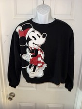 Disney Mickey Mouse Christmas Print Sweatshirt Size M Women's Measurements M
