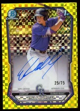 ETHAN HOLLIDAY 2026 Bowman Chrome 1st Prospect Yellow X-Fractor Auto /75 #CPA-EH