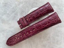 22mm/18mm Burgundy Alligator Crocodile Print Leather Watch Strap Band