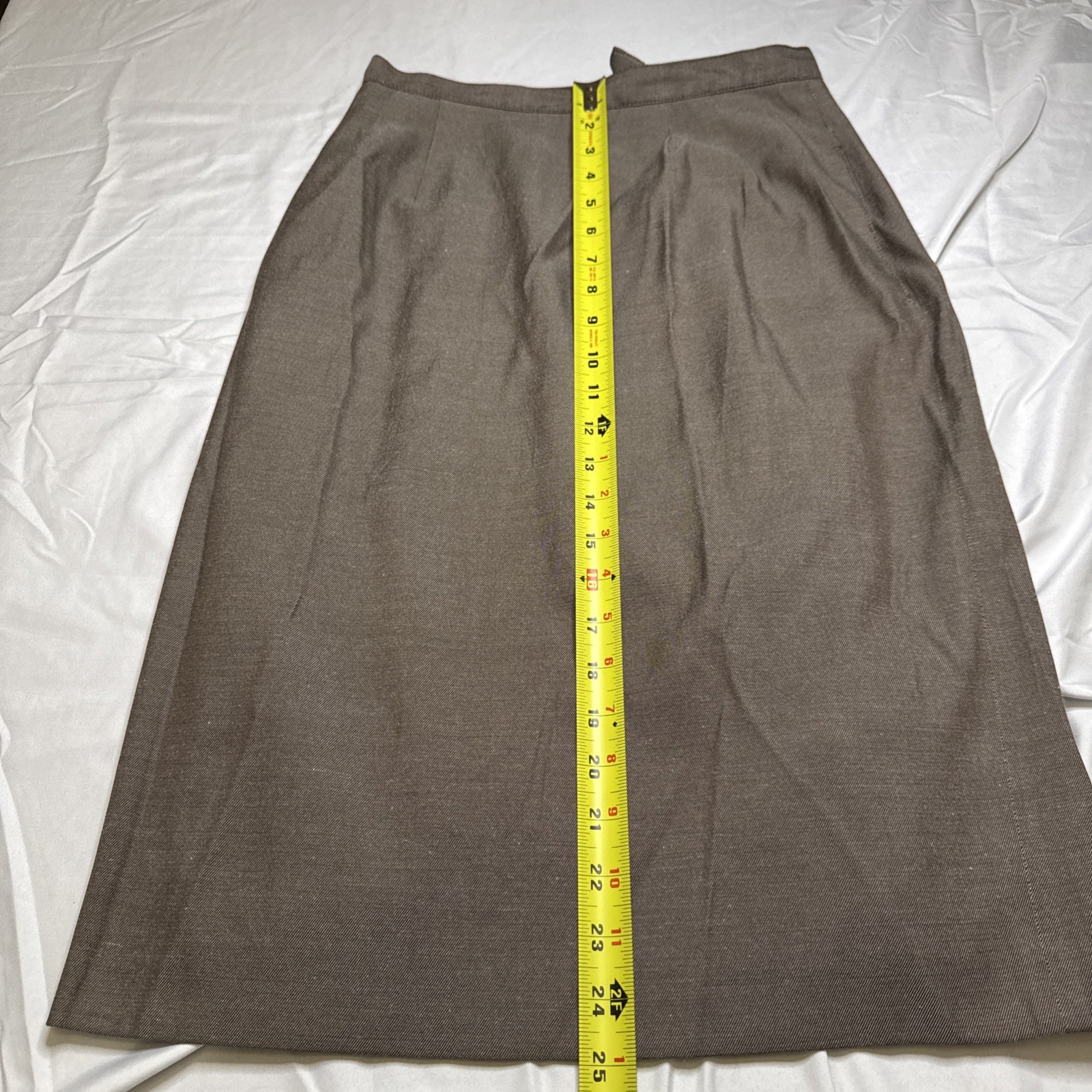 Vintage Brown Midi Pencil Skirt Size 8 Office Career Back Vent RN 50610 image 3