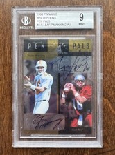 1998 Pinnacle Inscriptions PEYTON MANNING & RYAN LEAF Pen Pals AUTO /50 BGS 9