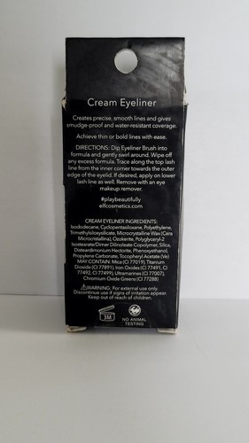 e.l.f. Cream Eyeliner, WITH BRUSH Water-Resistant Smudge-Proof, Black, 0.17 Oz - Afbeelding 2 van 3
