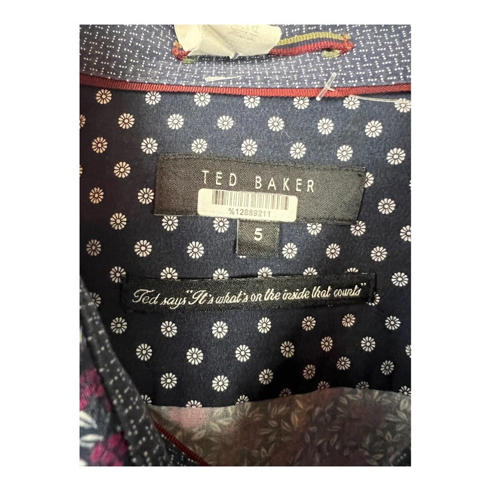 Camisa de vestir Ted Baker London para hombre floral talla 5 con cuello abotonado  Foto 2 de 4