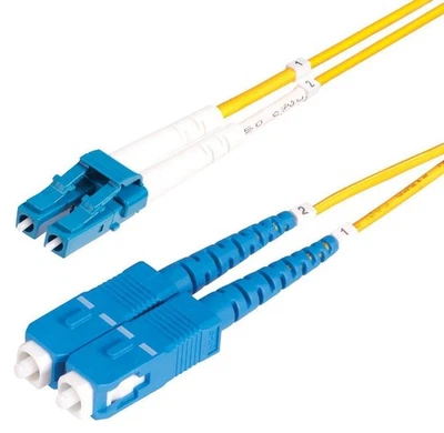 Câble Fibre Optique Duplex LSOH Mode Simple LC-SC, 10m - SMLCSC-OS2-10M - Photo 1/4