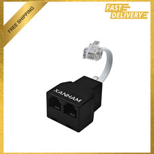 Phone Cable 2 Way Splitter RJ11 6P4C Telephone Line Cord Adapter 3 Inch Black