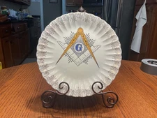 Vintage Sanders Mfg. Co Nashville TN USA Masonic Freemason Logo 10" Plate