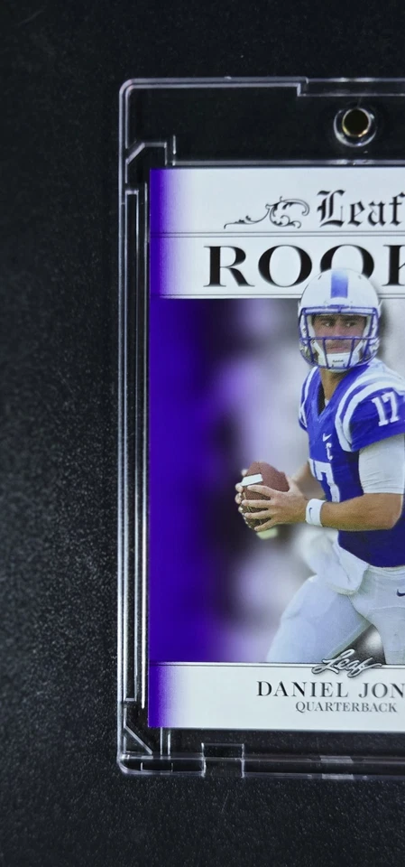 🏈 Daniel Jones 2019 Leaf ROOKIE Logro RARO/10 🔥 COLTS Blue Devil GIANTS Foto 3 de 4