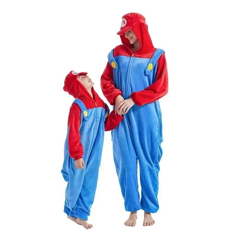 Lindo pijama mono Super Marios Bros Luigi adultos niños hombres mujeres Foto 3 de 4