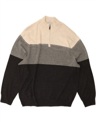 Dockers Herren Zip Neck Pullover Sweater 2XL Mehrfarbig Colourblock Acryl CO11