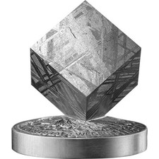 2025 Ghana Space Cube Muonionalusta Cube Coin 2 oz Antique finish Silver Coin