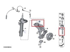 Front Suspension Strut Hub Pinch Bolt M12 x1.5 Genuine 2Pck Mini R53 31356778832