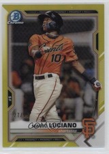 2021 Bowman Chrome Prospects Yellow Refractor 27/75 Marco Luciano #BCP-8 0ba6