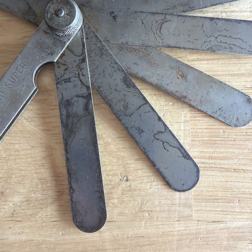 Indestro Super 10 Blade Folding Feeler Gauge Set No. 210 Vtg Made in USA - Bild 5 von 15