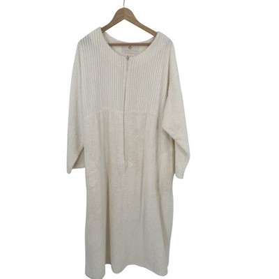 Stan Herman Chenille Robe Womens 2X Half Zip Cozy Comfy Loungewear Retro Granny