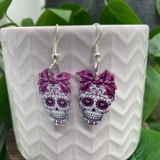 1.95  Silver-tone Acrylic Retro Drop Dangle Earring Set New Free Ship C1378