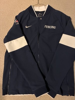 Nike Fencing Zippered Fleece Lined Dri-Fit Lightweight Jacket Navy Mens Med