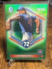 2026 Bowman Chrome Jaxon Wiggins Top 100 Green Refractor 99/99 #BTP-72 Cubs