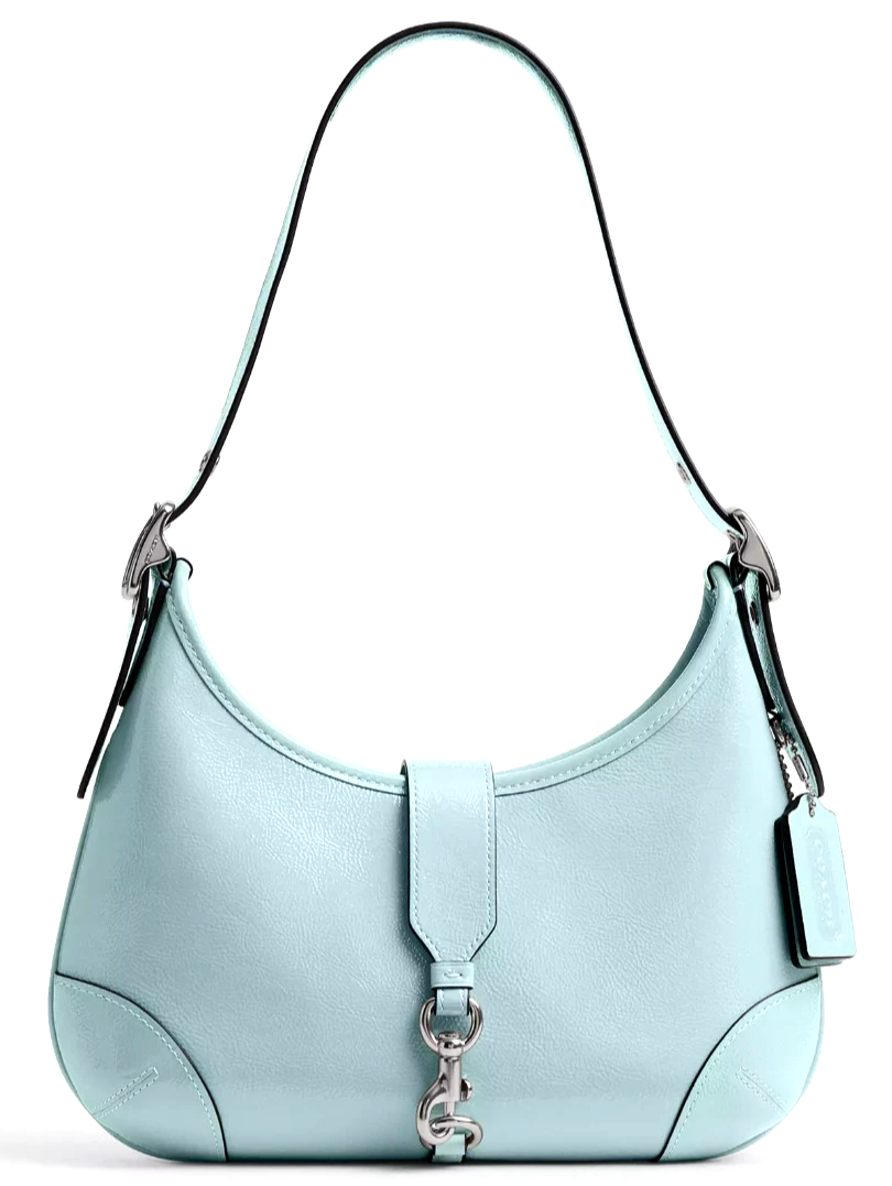 NWT COACH Hamptons Hobo Shoulder Bag CAN33 In LIGHT BLUE Crinkle