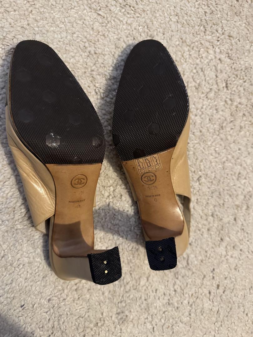 Chanel Heeled Sling-back Shoes Bicolor Size 36.5 US About6.5 For Women thumbnail 7