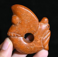 2.7''Hongshan Culture Old Jade Carved Insect Cicada Yu Pig Loong Dragon Hook
