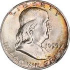1959-D Franklin 50c Half Dollar - NGC MS65 FBL - Attractive Toning