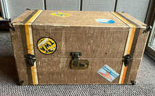 Vintage Doll Steamer trunk Suitcase Wardrobe 18 x 9.25 x 9.5  With 6 Drawers