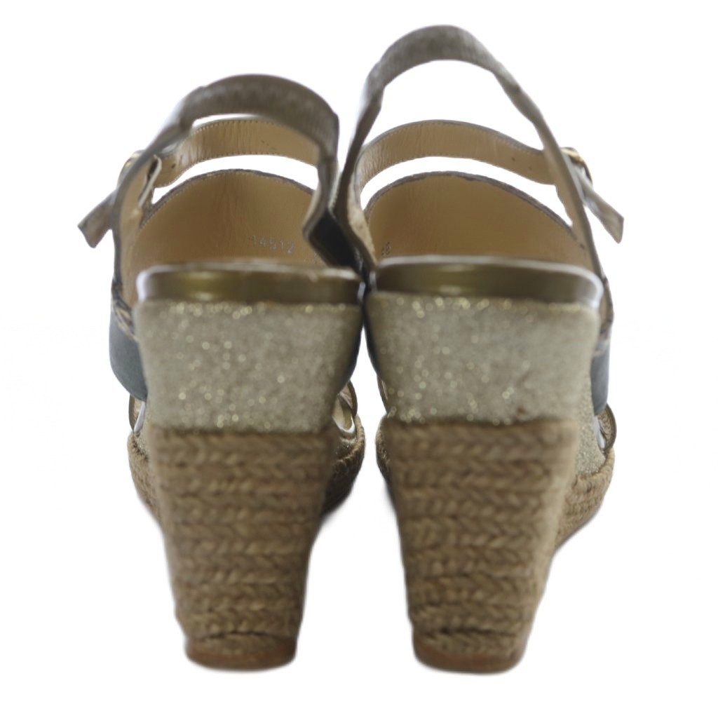 PELLICO Python Pattern Glitter Wedge Sole Sandals… - image 6