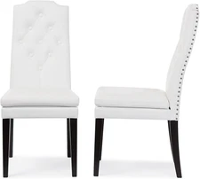 Dylin Button-Tufted Nail Heads Trim Set of 2 Dining Chair