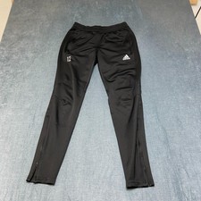 Adidas Climacool Track Pants Womens S 8-10 Black 3 Stripes Training Ankle Zip