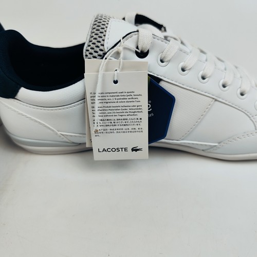 Lacoste Chaymon Men's Casual Low-Top Sneaker Color: White/Navy/Red | Size 9.5 - Picture 13 of 24