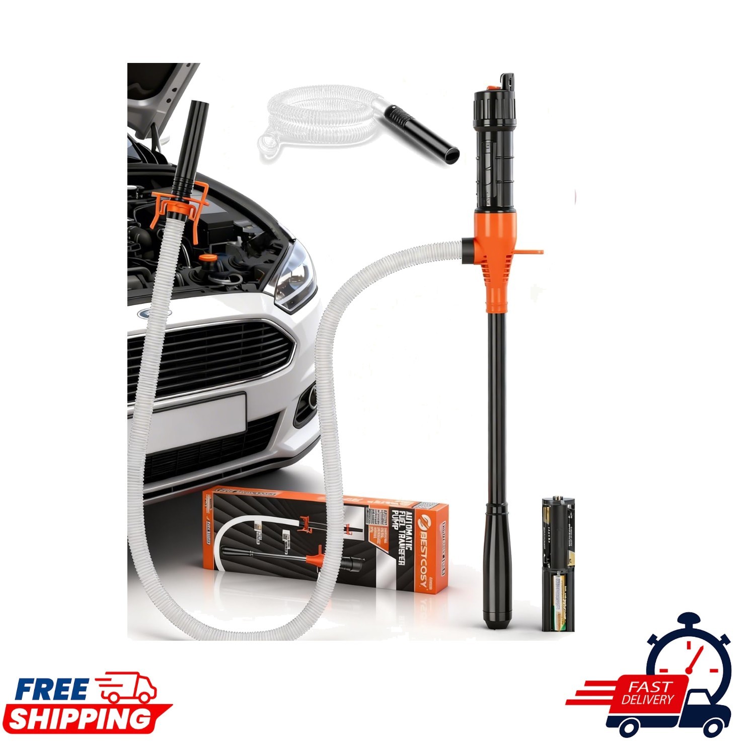 Versatile Battery-Powered Siphon Pump - Ideal for Gasoline, Water & Light Oils