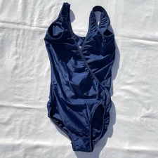 Vintage Danskin Leotard Womens Small Navy Blue Dance Gymnastics Criss Cross