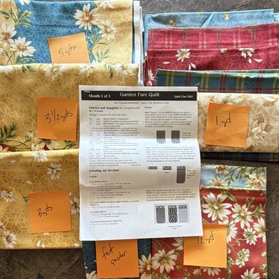 Garden Fare Quilt Pattern with 17 Yards of Fabric 11 prints