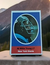 1972 Sunoco NFL Action Player Stamps Vintage New York Giants Willie Young T #69