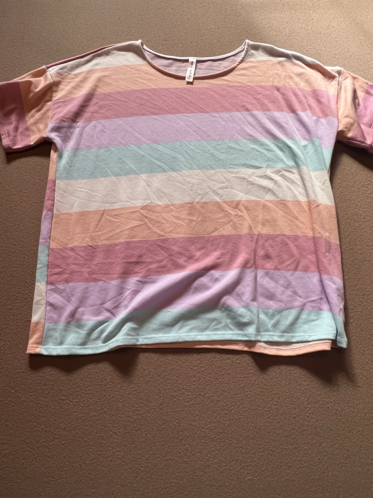 Vanilla Bay Women’s Multicolor Stripped T Shirt Size 2X