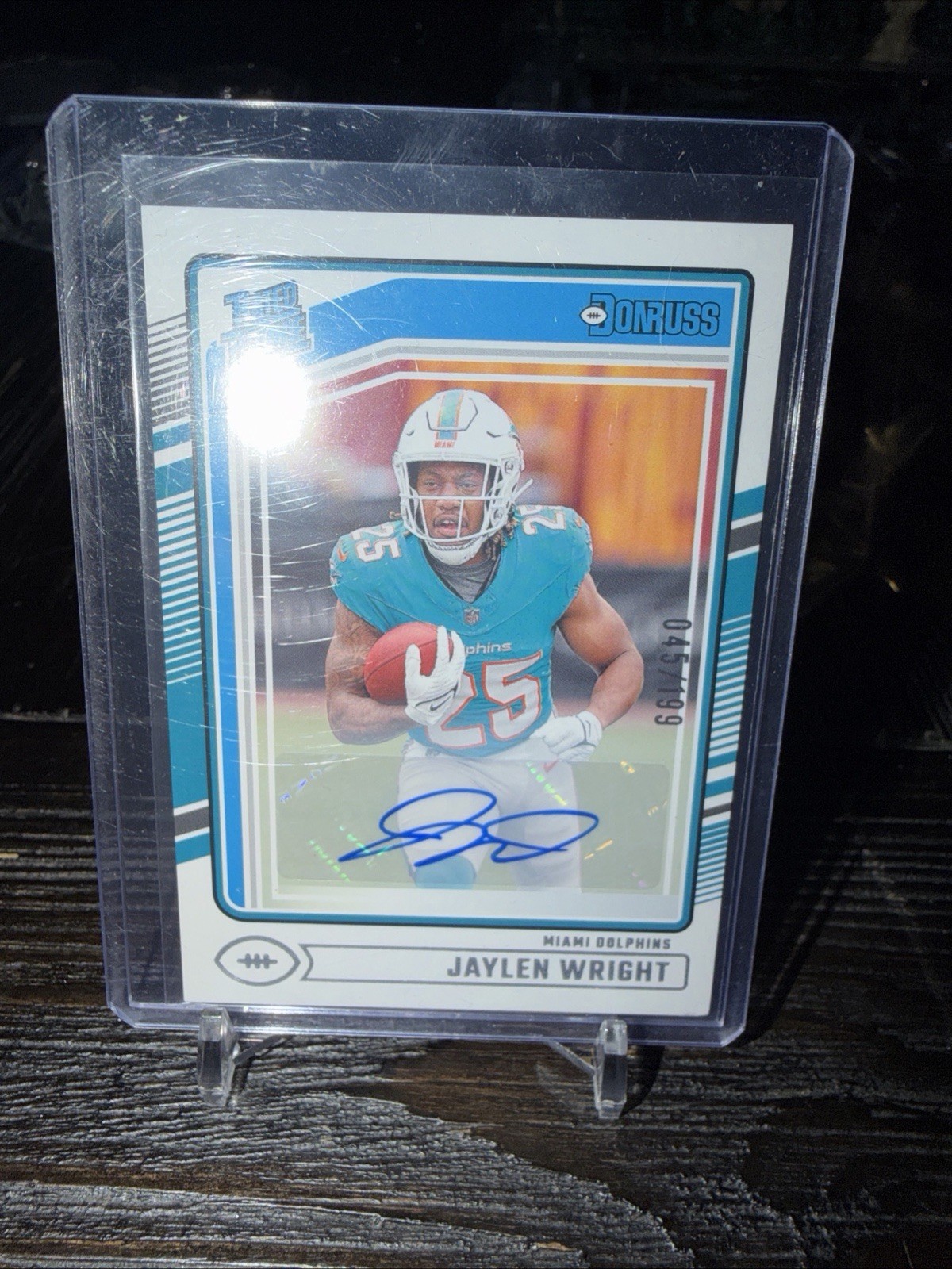 2024 Panini Donruss Jaylen Wright Rated Rookie Auto /199! Miami Dolphins RC SSP!