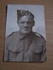 WW2 Military Soldier Portrait Uniform Side Cap Vintage Photo