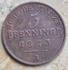 3 Pfennig 1873-A Preußen Kaiserreich