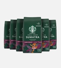 Starbucks Ground Coffee Dark Roast Coffee Sumatra 100% Arabica 6 bags 12 oz each