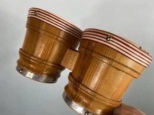 VINTAGE  WOOD LAP BONGO DRUMS BONGOS