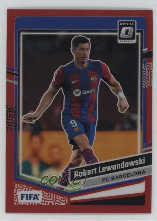 2023-24 Panini Donruss FIFA Optic Red Prizm /299 Robert Lewandowski #113 12qx