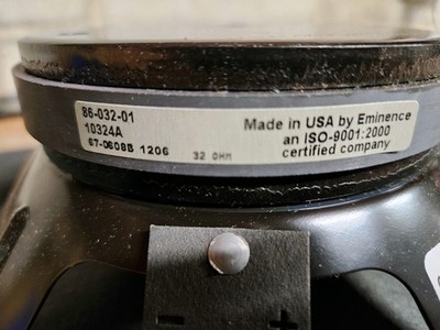 Ampeg Eminence 86-032-01 10'' 32 Ohm SVT-410HE SVT-810E OEM USA Speaker 1206