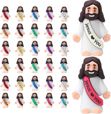 30Pcs Little Jesus Figures Bulk Mini Jesus Love You Figurines Tiny Small Rubber
