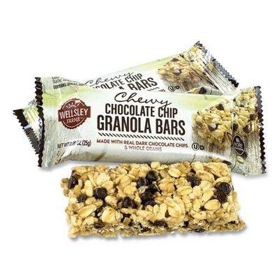 Wellsley Farms Chewy Chocolate Chip Granola Bars, 0.88 oz Bar, 60 Bars/Box