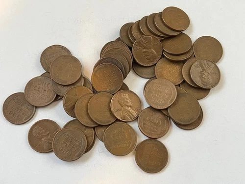 Roll of 50 1958-D (Denver Mint) Circulated Lincoln Wheat Pennies G-XF